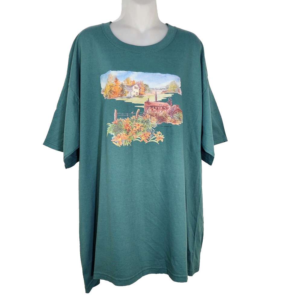 All Sport Maxweight Womens Graphic Tee XXL Short Sleeve Tractor Farmhouse 2003